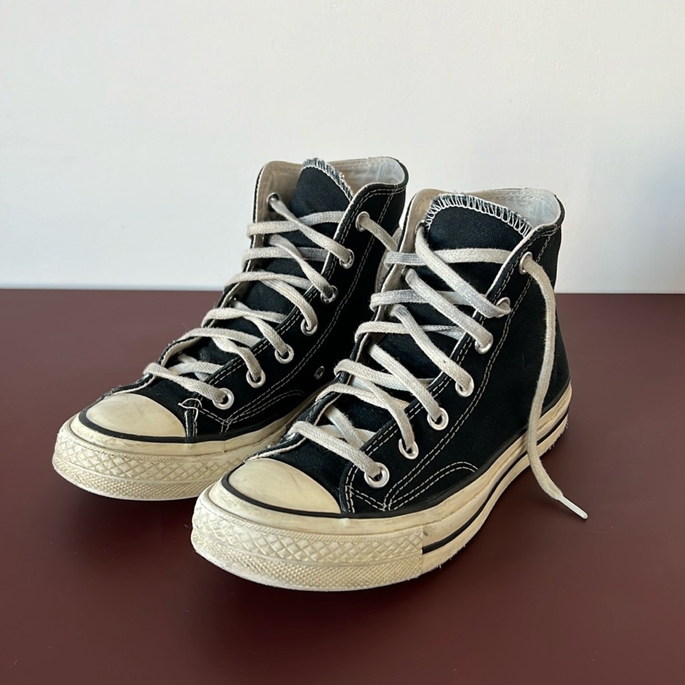 Converse  Chuck 70 Vintage Canvas high top sneakers, black, size 6.5 US W.